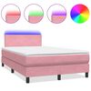 vidaXL &Kappa;&rho;&epsilon;&beta;ά&tau;&iota; Boxspring &mu;&epsilon; &Sigma;&tau;&rho;ώ&mu;&alpha; & LED &rho;&omicron;&zeta; 120x220 cm &Beta;&epsilon;&lambda;&omicron;ύ&delta;&iota;&nu;&omicron;