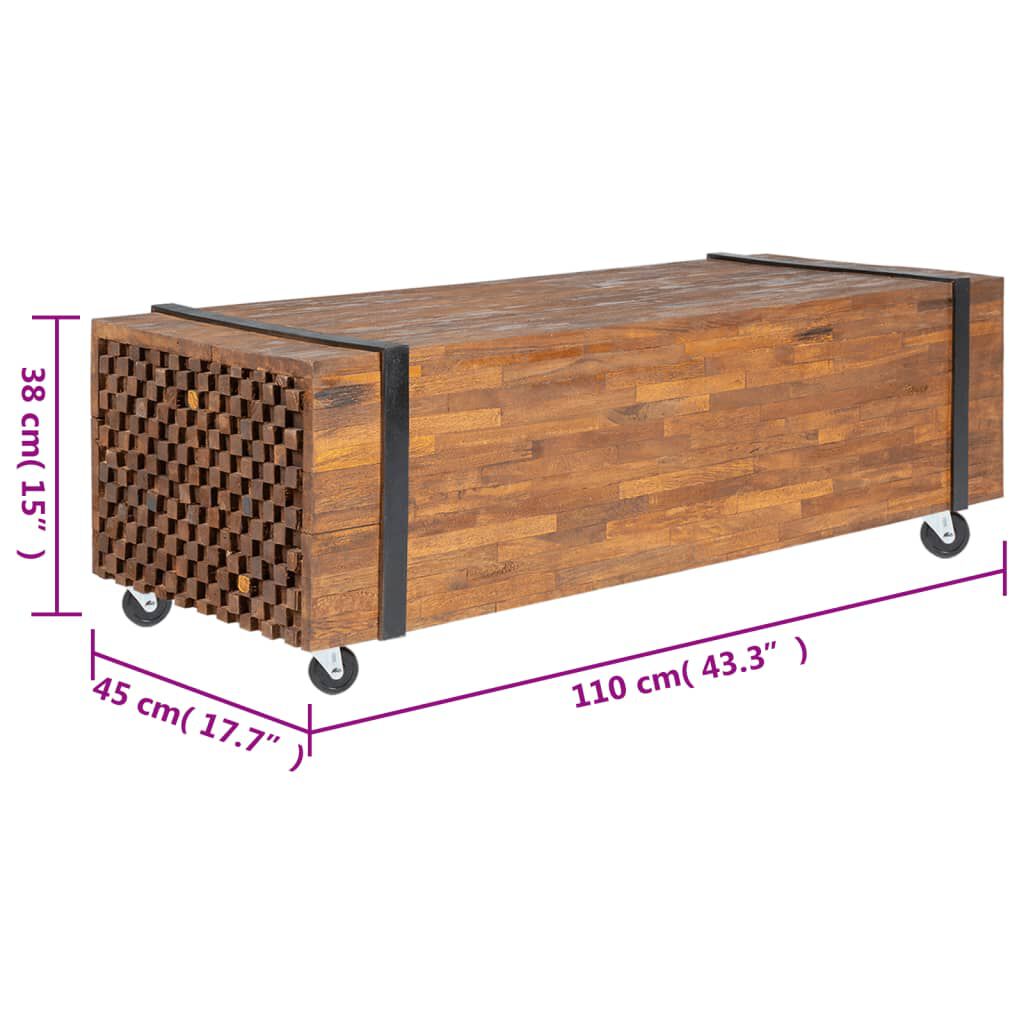 vidaXL Τραπεζάκι Σαλονιού 110 x 45 x 38 εκ. από Μασίφ Ξύλο Teak