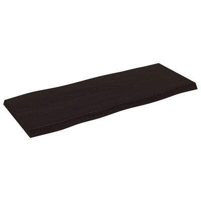 vidaXL Επιφ Τραπεζιού Αν Καφέ 100x40x(2-4)εκ.Ακατέργ. Μασίφ Ξύλο Δρυός