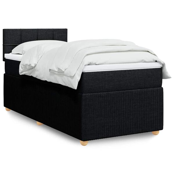 vidaXL &Kappa;&rho;&epsilon;&beta;ά&tau;&iota; Boxspring &mu;&epsilon; &Sigma;&tau;&rho;ώ&mu;&alpha; &Mu;&alpha;ύ&rho;&omicron; 90x200 &epsilon;&kappa;. &Upsilon;&phi;&alpha;&sigma;&mu;ά&tau;&iota;&nu;&omicron;