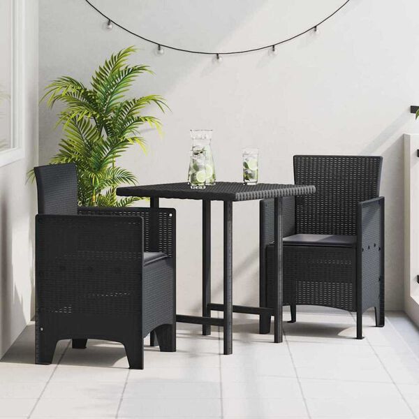 vidaXL Καρέκλα Κήπου 2 pcs Ανθρακί 53 x 49 x 85 εκ. PP