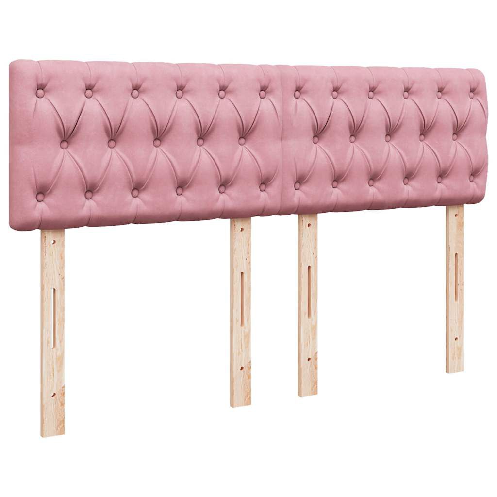 vidaXL Κρεβάτι Boxspring με Στρώμα Ροζ 160x200 εκ. Βελούδινο