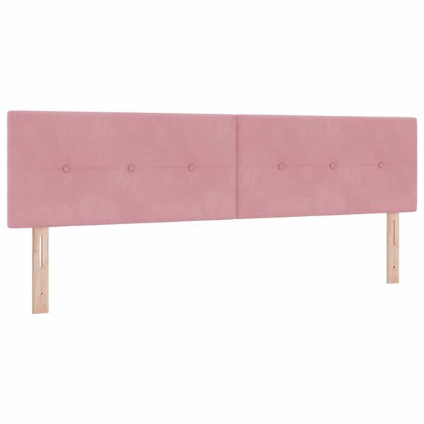 vidaXL Κρεβάτι με ελατήρια με στρώμα Ροζ 180 x 200 cm Βελούδο