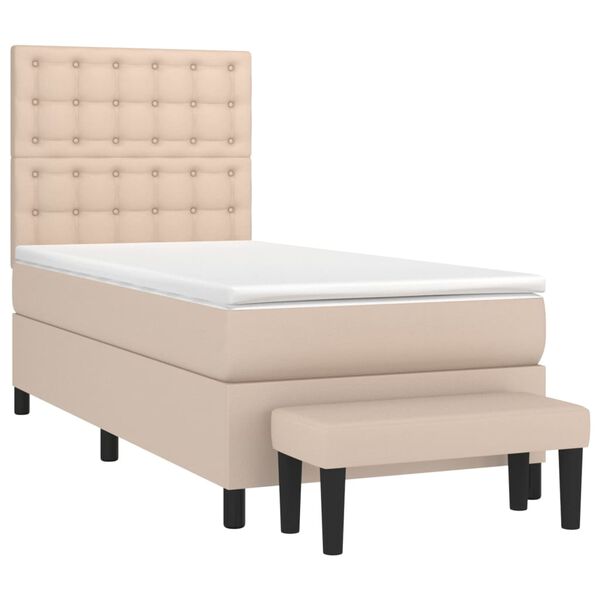 vidaXL &Kappa;&rho;&epsilon;&beta;ά&tau;&iota; Boxspring &mu;&epsilon; &Sigma;&tau;&rho;ώ&mu;&alpha; &Kappa;&alpha;&pi;&omicron;&upsilon;&tau;&sigma;ί&nu;&omicron; 100x200&epsilon;&kappa;.&alpha;&pi;ό &Sigma;&upsilon;&nu;&theta;.&Delta;έ&rho;&mu;&alpha;