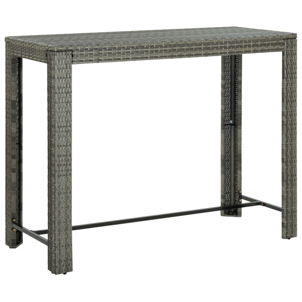 vidaXL Τραπέζι Μπαρ Κήπου Γκρι 140,5x60,5x110,5 εκ. Συνθετικό Ρατάν