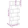 vidaXL Βιβλιοθήκη/Διαχωρ. Χώρου Γκρι Sonoma 80x24x192 εκ Επεξεργ. Ξύλο