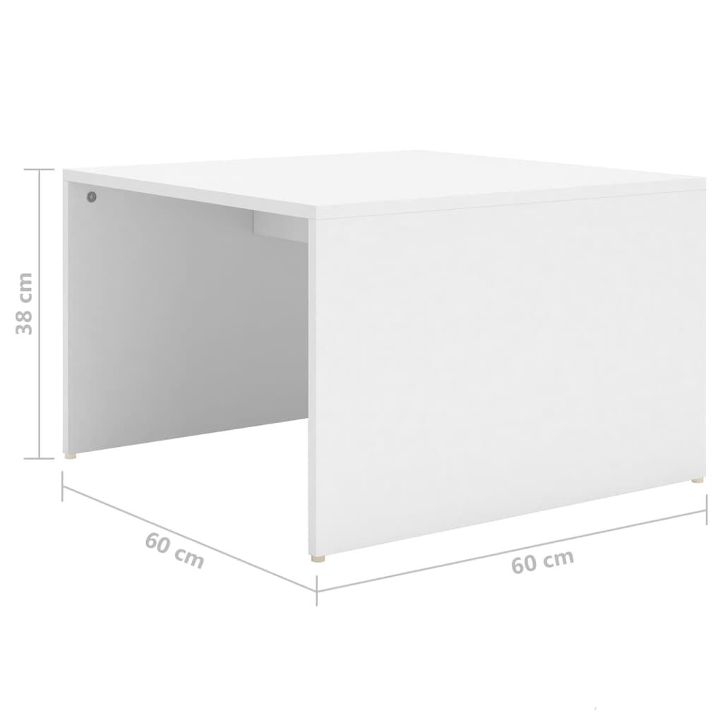 vidaXL Τραπεζάκια Σαλονιού Ζιγκόν 3 τεμ. Λευκά 60x60x38 εκ Επεξ. Ξύλο