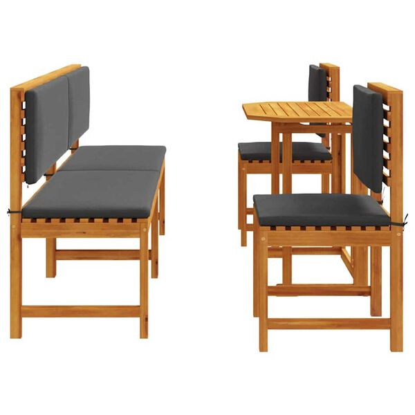 vidaXL Σετ Μπιστρό Κήπου 5 pcs Καφέ Μασίφ ξύλο ακακίας