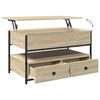 vidaXL Τραπεζάκι Σαλονιού Sonoma Δρυς 85x50x50 εκ. Επ. Ξύλο & Μέταλλο