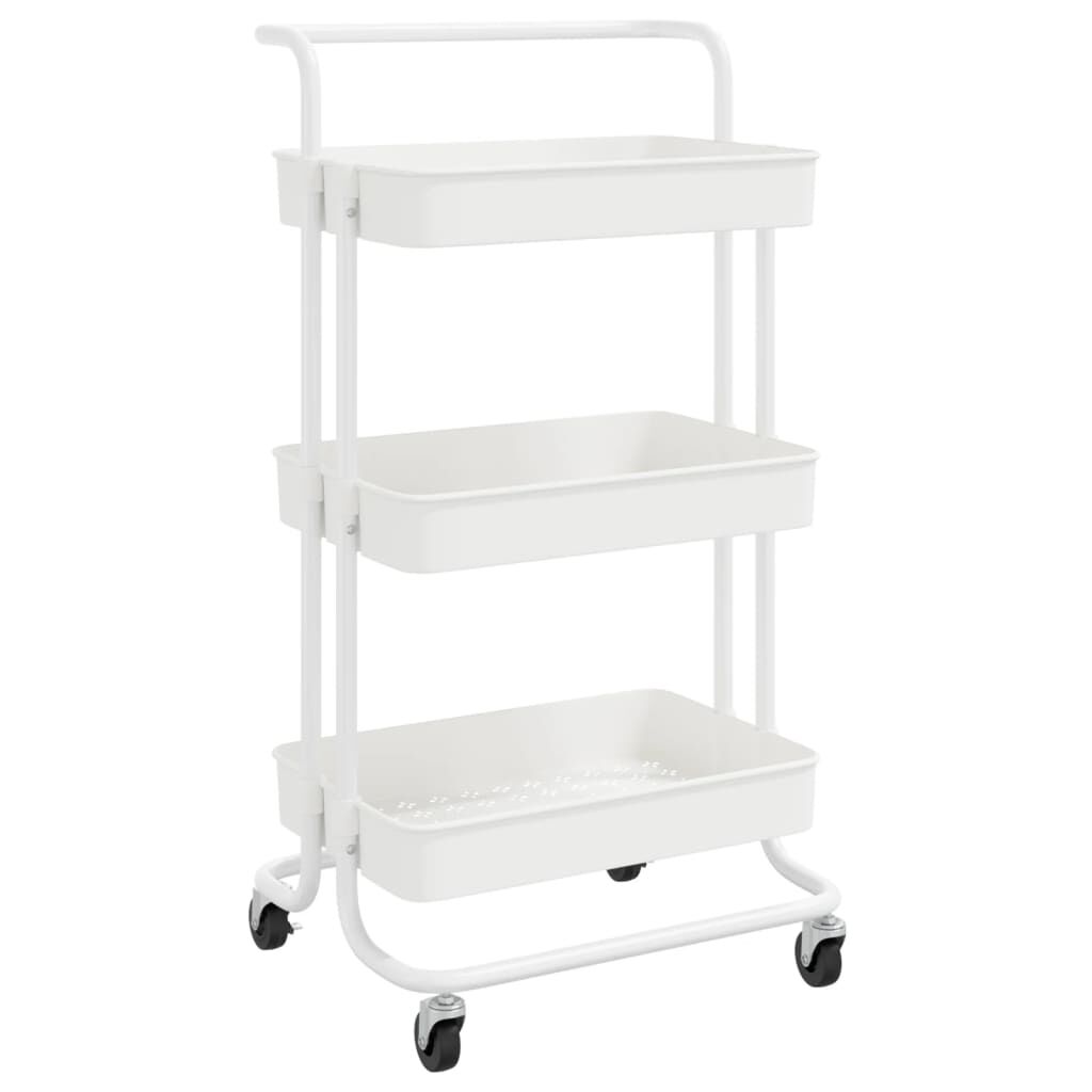 vidaXL Τρόλεϊ Κουζίνας 3 Επιπέδων Λευκό 42 x 35 x 85 εκ. Σίδερο/ABS