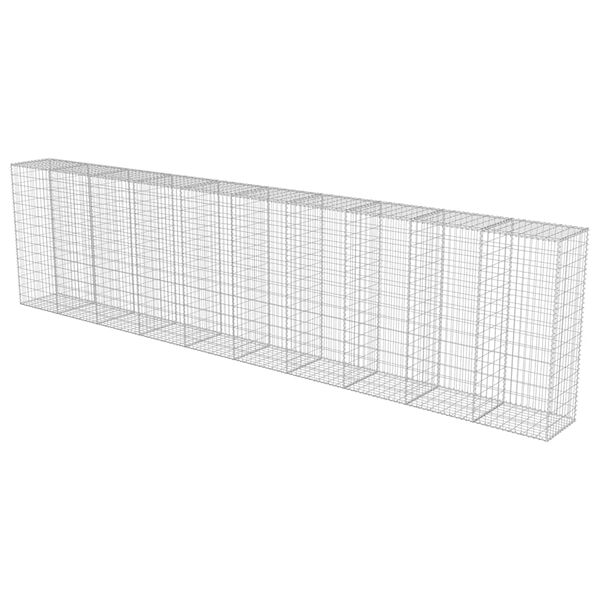 vidaXL Συρματοκιβώτιο Τοίχος 600x50x150 εκ. Γαλβαν.Χάλυβας + Καλύμματα
