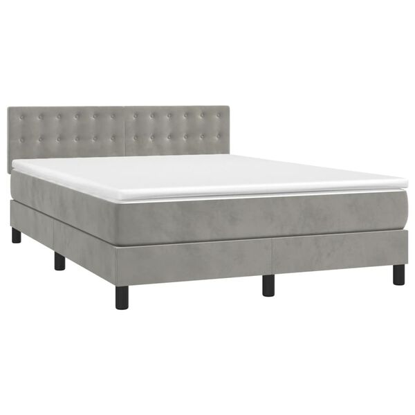 vidaXL &Kappa;&rho;&epsilon;&beta;ά&tau;&iota; Boxspring &mu;&epsilon; &Sigma;&tau;&rho;ώ&mu;&alpha; & LED &Alpha;&nu;.&Gamma;&kappa;&rho;&iota; 140x200 &epsilon;&kappa;. &Beta;&epsilon;&lambda;&omicron;ύ&delta;&iota;&nu;&omicron;