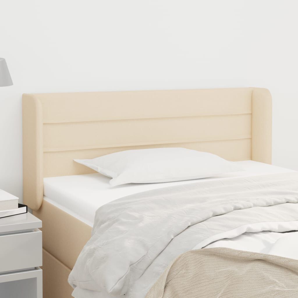 vidaXL Κεφαλάρι με Πτερύγια Κρεμ 83x16x78/88 εκ. Υφασμάτινο