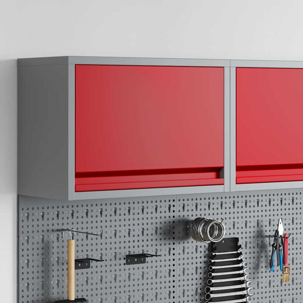 vidaXL Ντουλάπα Εργαλείων Κόκκινο και γκρι 50 x 25 x 35 εκ.