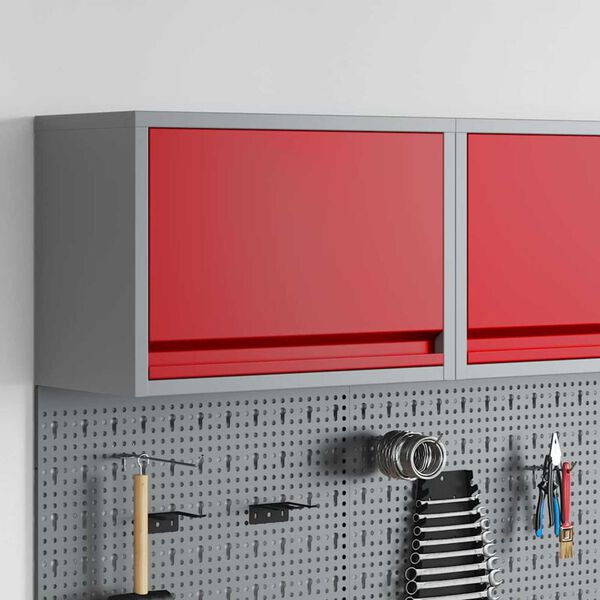 vidaXL Ντουλάπα Εργαλείων Κόκκινο και γκρι 50 x 25 x 35 εκ.