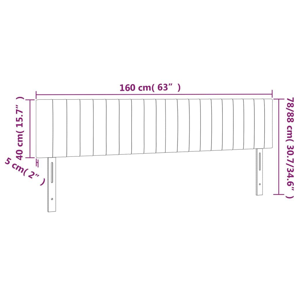 vidaXL Κεφαλάρι Κρεβατιού LED Taupe 160x5x78/88 εκ. Υφασμάτινο