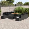 vidaXL Σετ Καναπέ Κήπου με μαξιλάρι 11 pcs Μαύρο 100 x 100 x 71 cm