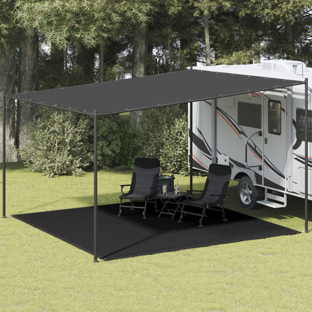 vidaXL Χαλί Σκηνής Μαύρο 400 x 400 εκ. HDPE