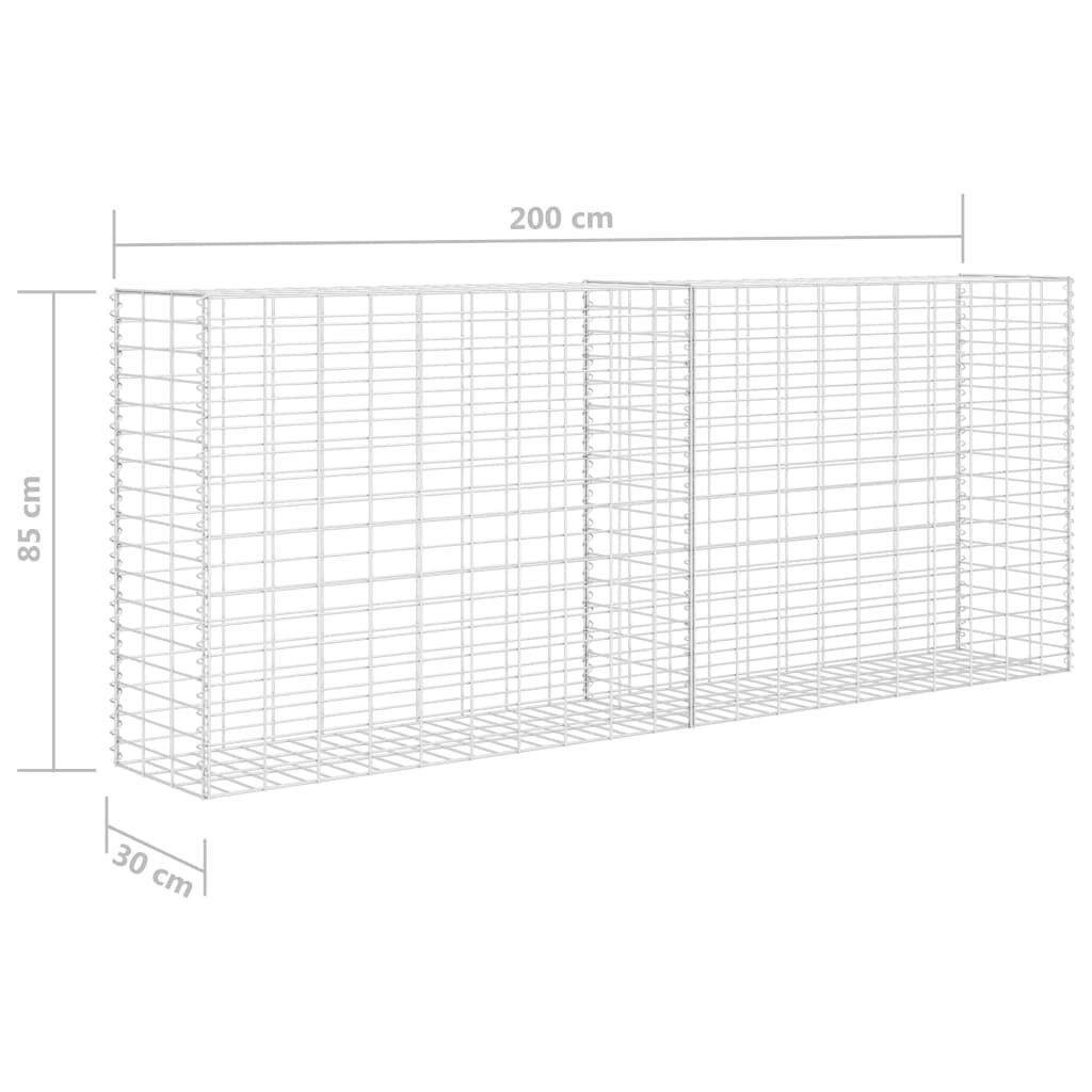 vidaXL Συρματοκιβώτιο Ασημί 85 x 30 x 200 εκ. από Γαλβανισμένο Χάλυβα