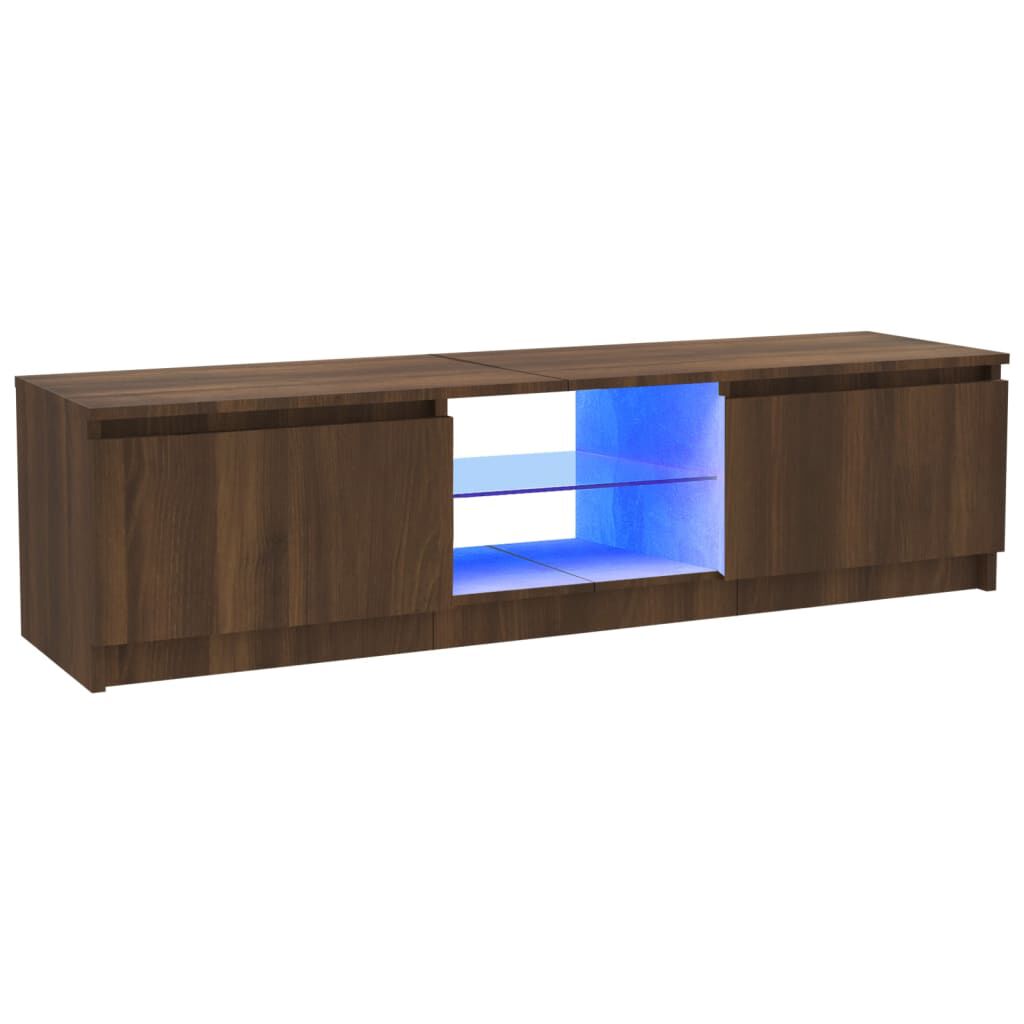 vidaXL Έπιπλο Τηλεόρασης με LED Καφέ Δρυς 120x30x35,5 εκ.