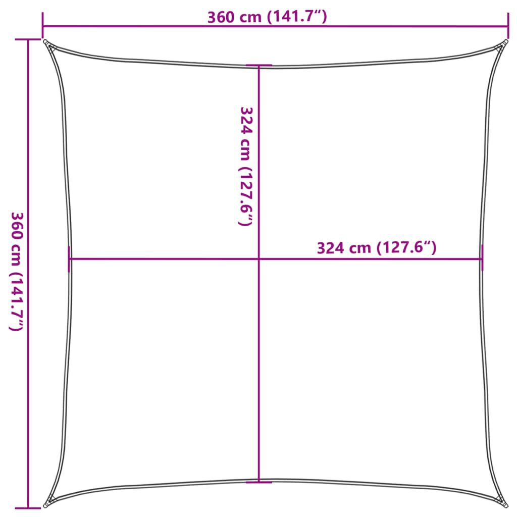 vidaXL Πανί Σκίασης Τετράγωνο Μπεζ 3,6 x 3,6 μ. από HDPE