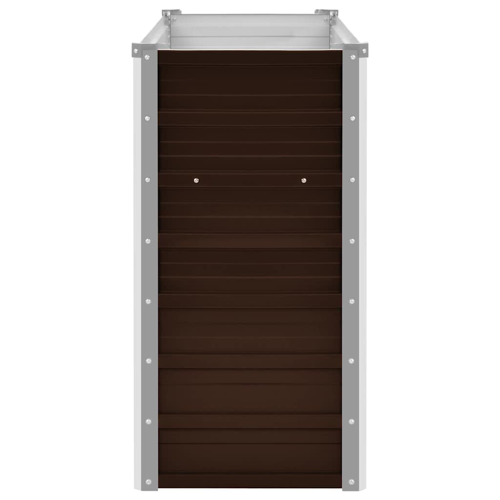 vidaXL Ζαρντινιέρα Υπερυψωμένη Καφέ 100x40x77 εκ. Γαλβανισμ. Χάλυβας