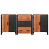 vidaXL Πλαϊνό γραφείο 3 pcs Καφέ 55 x 30 x 75 εκ Μασίφ ξύλο ακακίας
