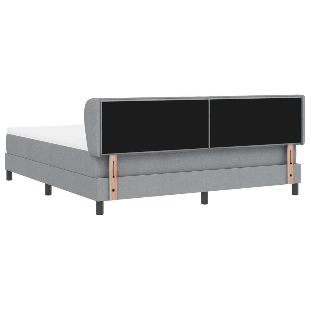 κρεβάτι Box Spring με στρώμα vidaXL ανοιχτό γκρι 180x200 εκ. ύφασμα