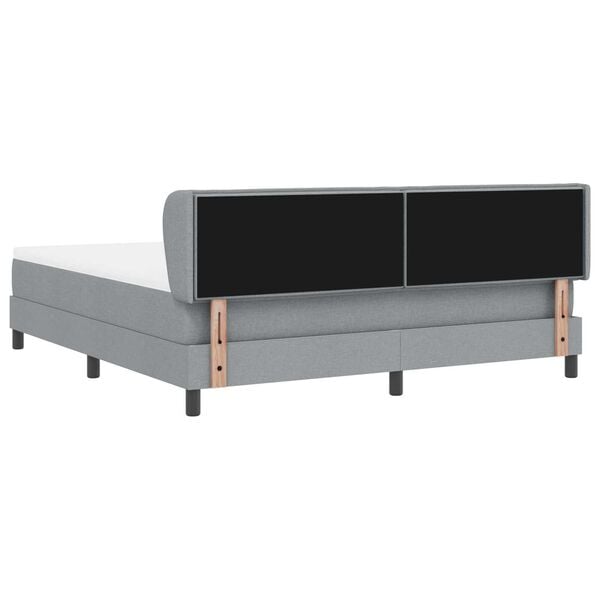 κρεβάτι Box Spring με στρώμα vidaXL ανοιχτό γκρι 180x200 εκ. ύφασμα
