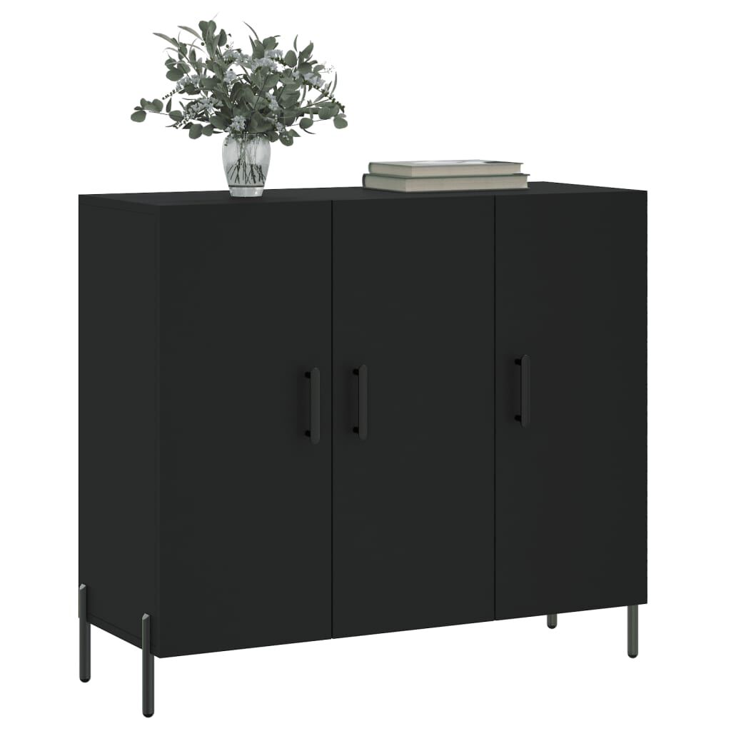 vidaXL Ντουλάπι Μαύρο 90 x 34 x 80 εκ. από Επεξεργασμένο Ξύλο