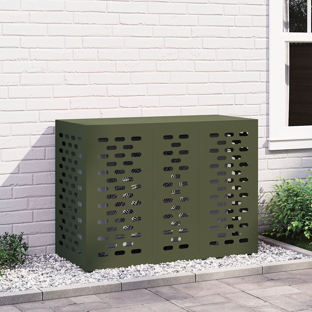 vidaXL Κάλυμμα Κλιματιστικού Ελιά 110x50x80 εκ Χάλυβα