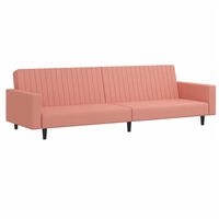 vidaXL Καναπές Κρεβάτι Διθέσιος Ροζ Βελούδινος
