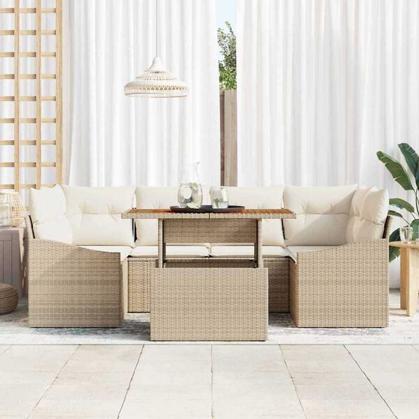 vidaXL Σέτ φαγητού για κήπο Μπεζ και Κρέμα 100 x 55 x 73 εκ