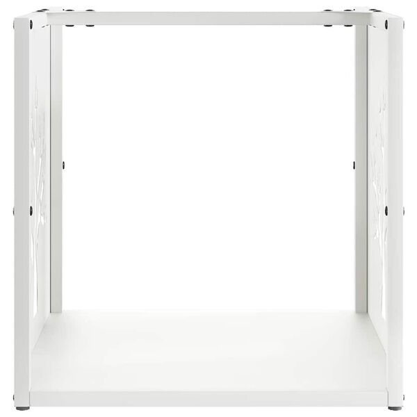 vidaXL Ράφι Καυσόξυλων Λευκό 40x40x40 εκ. Χάλυβας ψυχρής έλασης