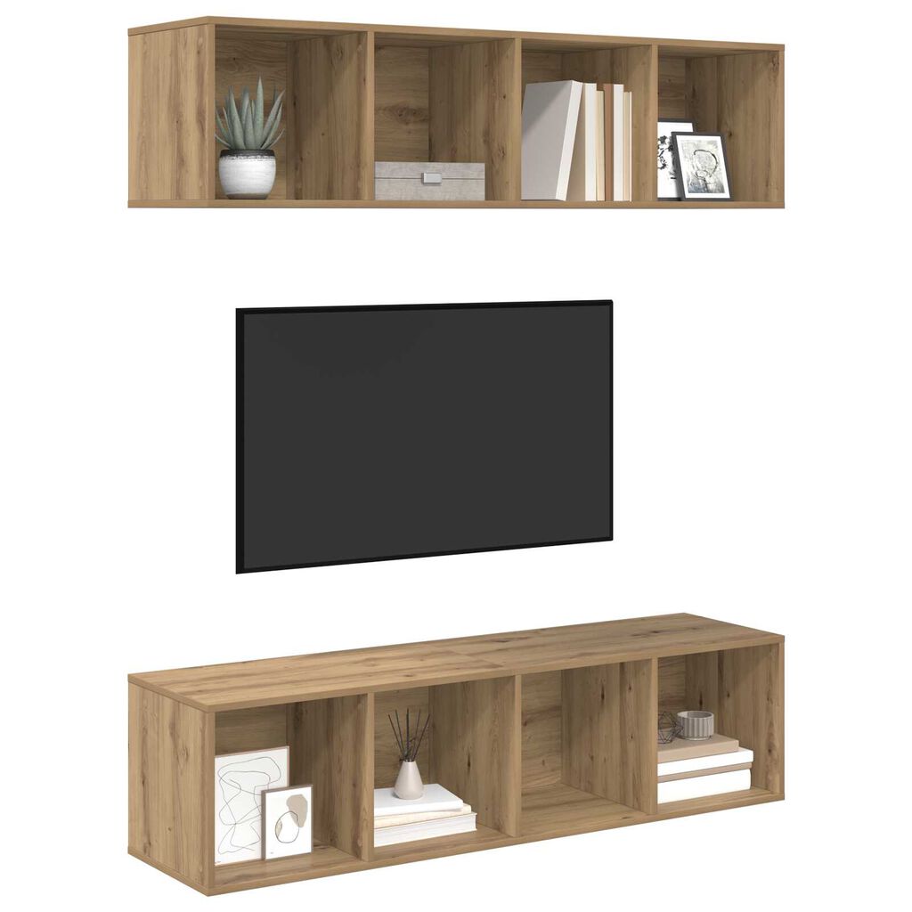vidaXL Σετ επίπλου τηλεόρασης 2 pcs artisan δρυς 37 x 37 x 142.5 εκ