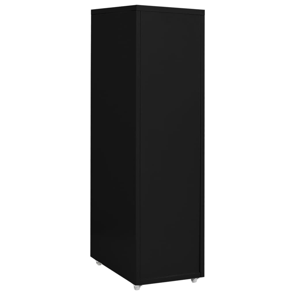 vidaXL Αρχειοθήκη Φορητή Μαύρη 28 x 41 x 109 εκ. Μεταλλική