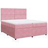 vidaXL Κρεβάτι Boxspring με Στρώμα Ροζ 200x200 εκ. Βελούδινο
