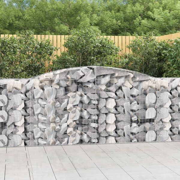 vidaXL Συρματοκιβώτια Τοξωτά 4 τεμ. 400x50x100/120 εκ. Γαλβαν. Ατσάλι