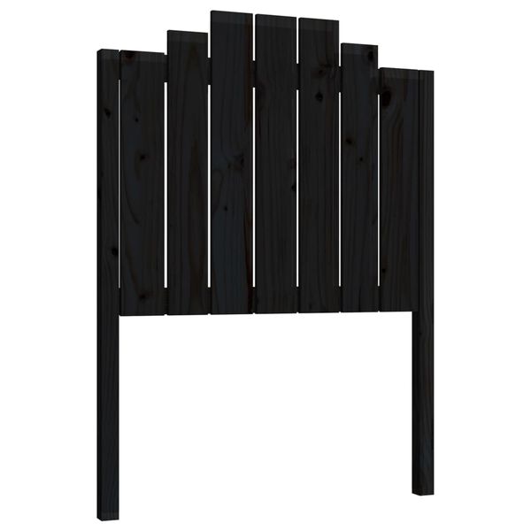 vidaXL Κεφαλάρι Κρεβατιού Μαύρο 81 x 4 x 110 εκ. από Μασίφ Ξύλο Πεύκου
