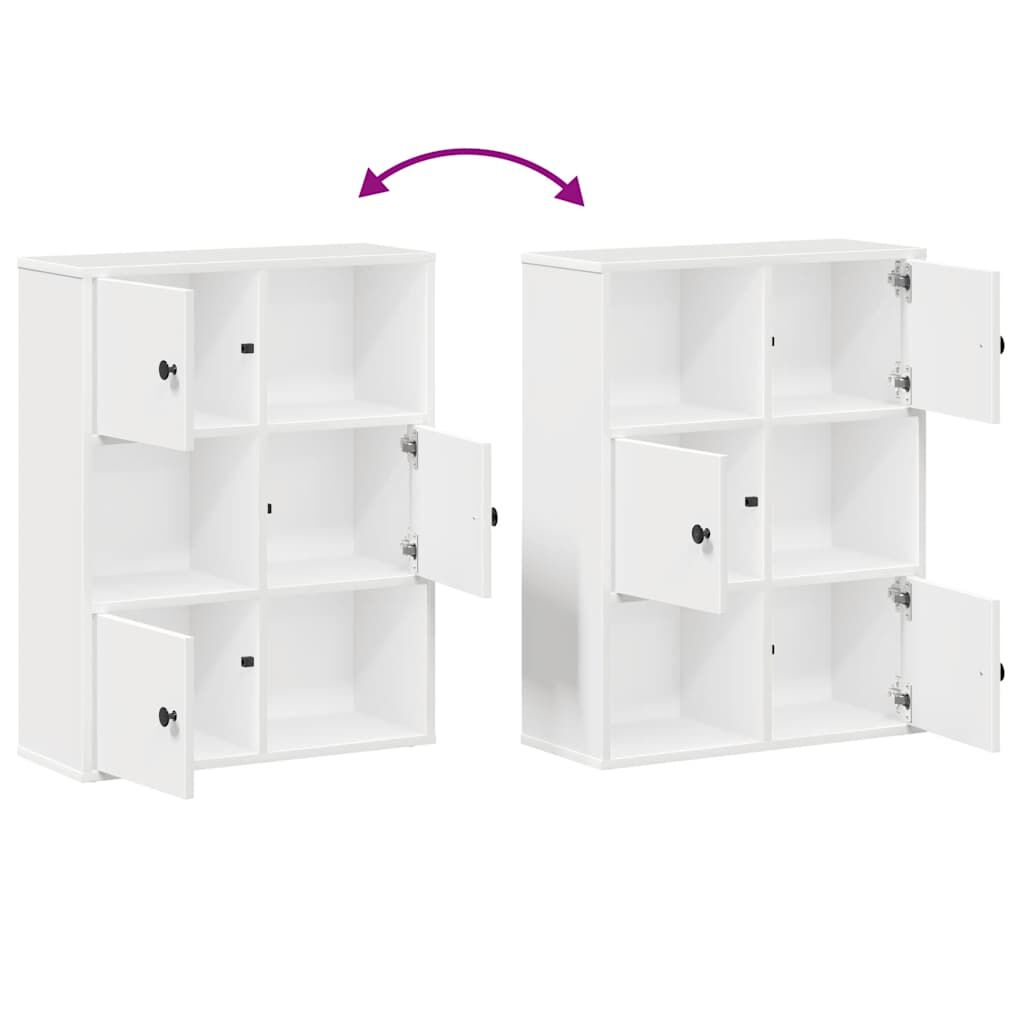 vidaXL Βιβλιοθήκη Λευκή 60x24x76,5 εκ. από Επεξεργασμένο Ξύλο