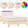 vidaXL &Kappa;&rho;&epsilon;&beta;ά&tau;&iota; Boxspring &mu;&epsilon; &Sigma;&tau;&rho;ώ&mu;&alpha; & LED &Kappa;&rho;&epsilon;&mu; 120x200 &epsilon;&kappa;. &Upsilon;&phi;&alpha;&sigma;&mu;ά&tau;&iota;&nu;&omicron;