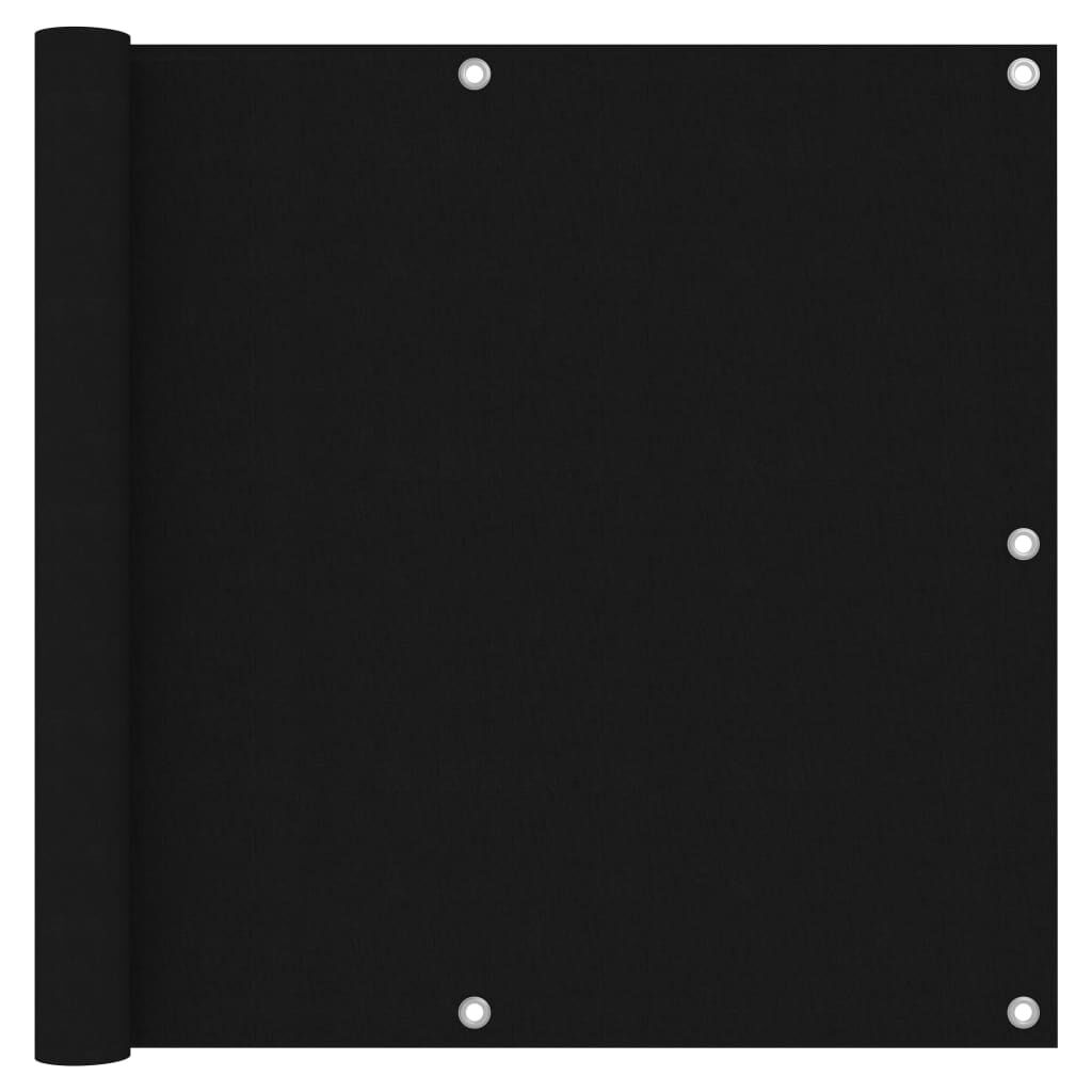 vidaXL Διαχωριστικό Βεράντας Μαύρο 90 x 600 εκ. Ύφασμα Oxford