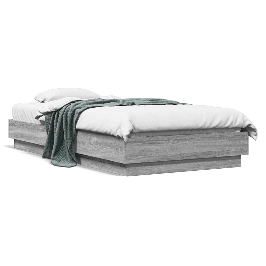 vidaXL Πλαίσιο Κρεβατιού Γκρι Sonoma 75x190 εκ. Επεξεργασμένο Ξύλο