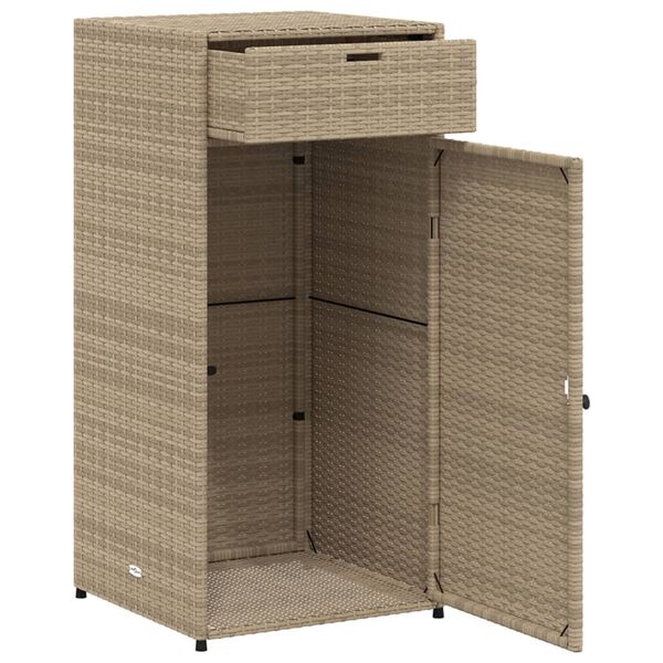 vidaXL Ντουλάπι Αποθήκευσης Κήπου Beige 55x55x111 εκ. Συνθετικό Ρατάν