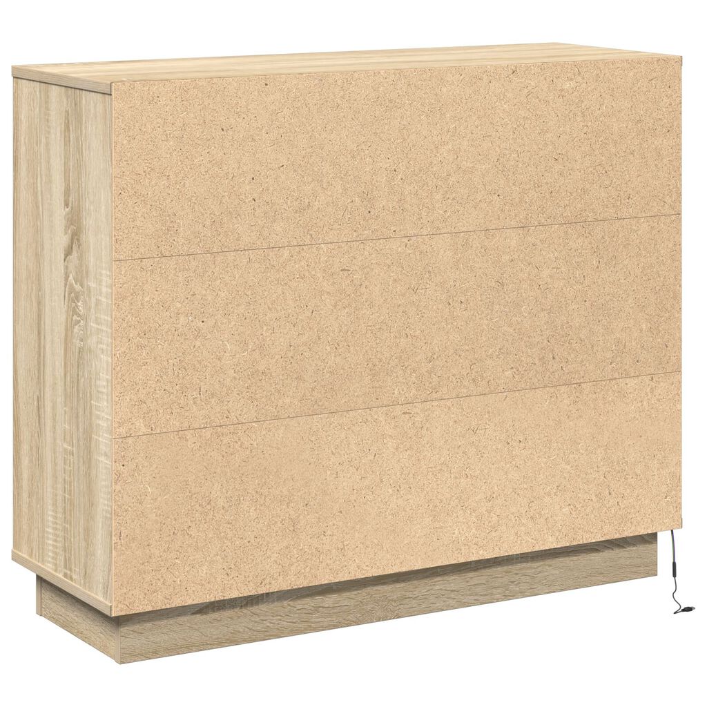 vidaXL Μπουφέ με LED Sonoma Oak 90x32x75 εκ Επεξεργασμένο ξύλο