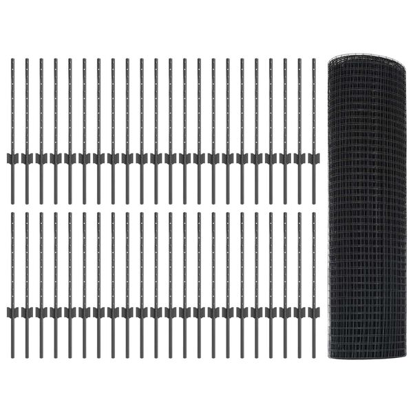 vidaXL &Tau;&epsilon;&nu;&tau;ώ&tau;&omicron; &mu;&epsilon; &sigma;&tau;ή&rho;&iota;&gamma;&mu;&alpha; &Gamma;&kappa;&rho;&iota; 0,5 x 100 &mu; &Chi;ά&lambda;&upsilon;&beta;&alpha;&sigmaf; &kappa;&alpha;&iota; PVC