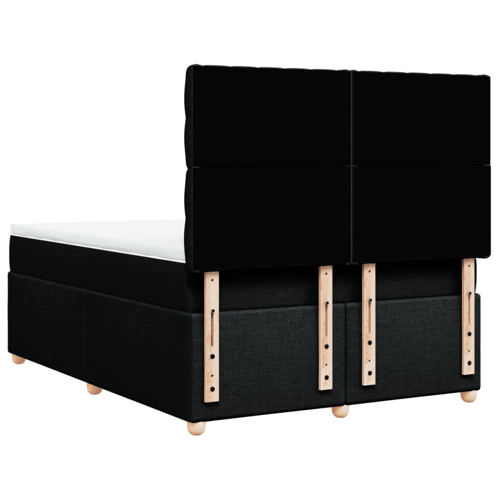 vidaXL Κρεβάτι Boxspring με Στρώμα Μαύρο 160x200 εκ. Υφασμάτινο