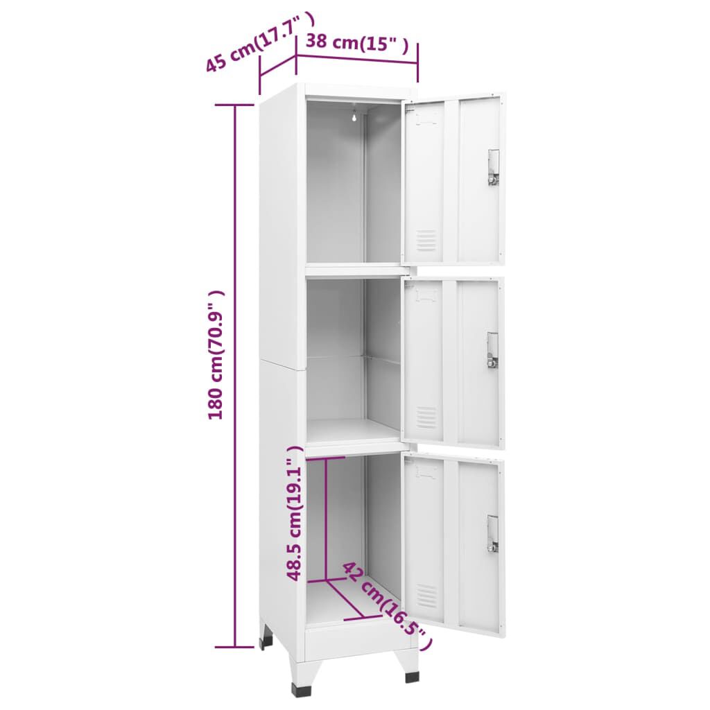 vidaXL Φοριαμός 38 x 45 x 180 εκ. με 3 Τμήματα