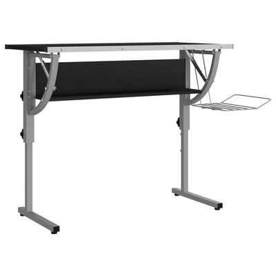 vidaXL Γραφείο Χειροτ. Μαύρο/Γκρι 110x53x(58-87) εκ. Επ. Ξύλο&Ατσάλι