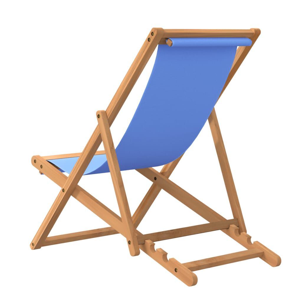 vidaXL Ξαπλώστρα Μπλε 56 x 105 x 96 εκ. από Ξύλο Teak